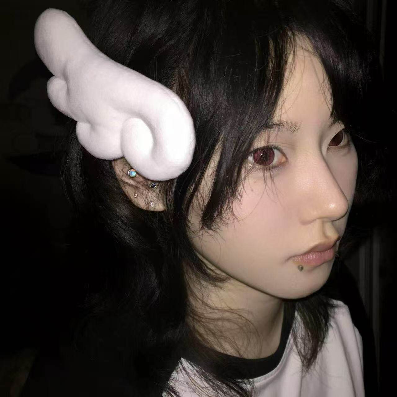 

2PCS Angel Hair Clips Christmas Cute Hair Barrettes Leather Clips Cosplay Cartoon Hairpins Adorable Plush Barrettes Accessories