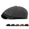 Beret Jesień Zima Męski Aksamitny Ciepły Kaszkiet Brytyjski Kapelusz Vintage Jednokolorowy Kapelusz Gazeciarza