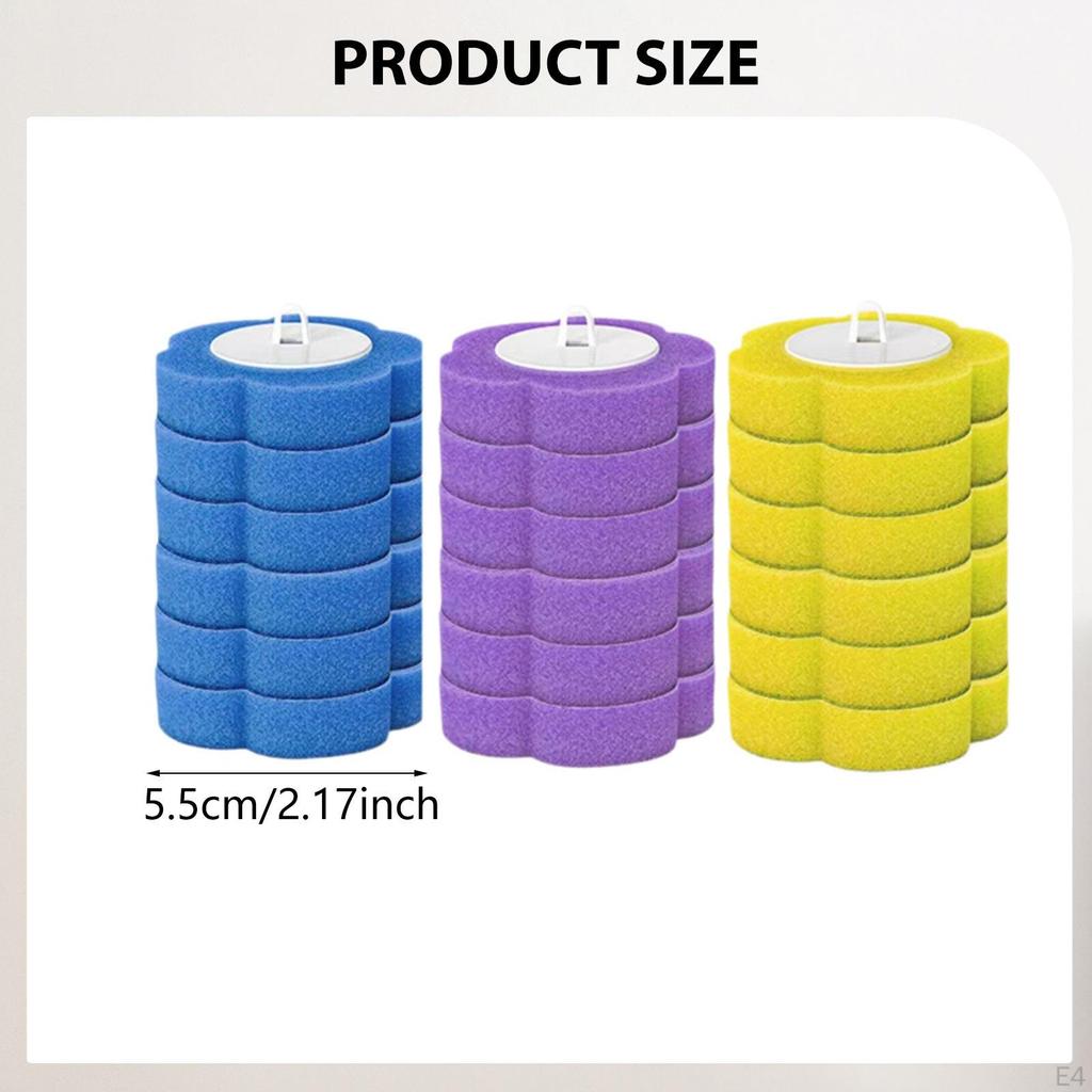 18 Pieces Toilet Brush Heads Scrubber Refill Pads Sponge Bowl Cleaner Replacements Hygienic