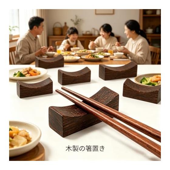 Wooden Chopstick Rests, Set of 10, Natural Wood, Japanese Style Chopstick Holders/Stands, Spoon Rests, for Home & Restaurant Use, Giftable, Non-slip,
