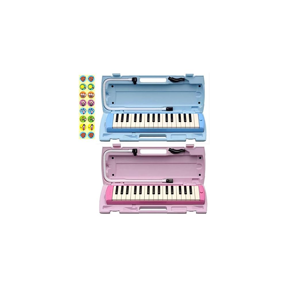 [Includes 10 Do-Re-Mi stickers] [10 units/mix and match] YAMAHA Pianica P-32E & P-32EP / 6 blue units, 4 pink units
