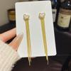 925 Sterling Silver Full Diamond Tassel Earrings – High-End European & American Style, Super Shiny, Luxurious Ear Jewelry for Women.