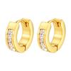 Inlaid square diamond ear buckle European and American style women's earrings, fashionable and personalized versatile 18K gold diamond earrings