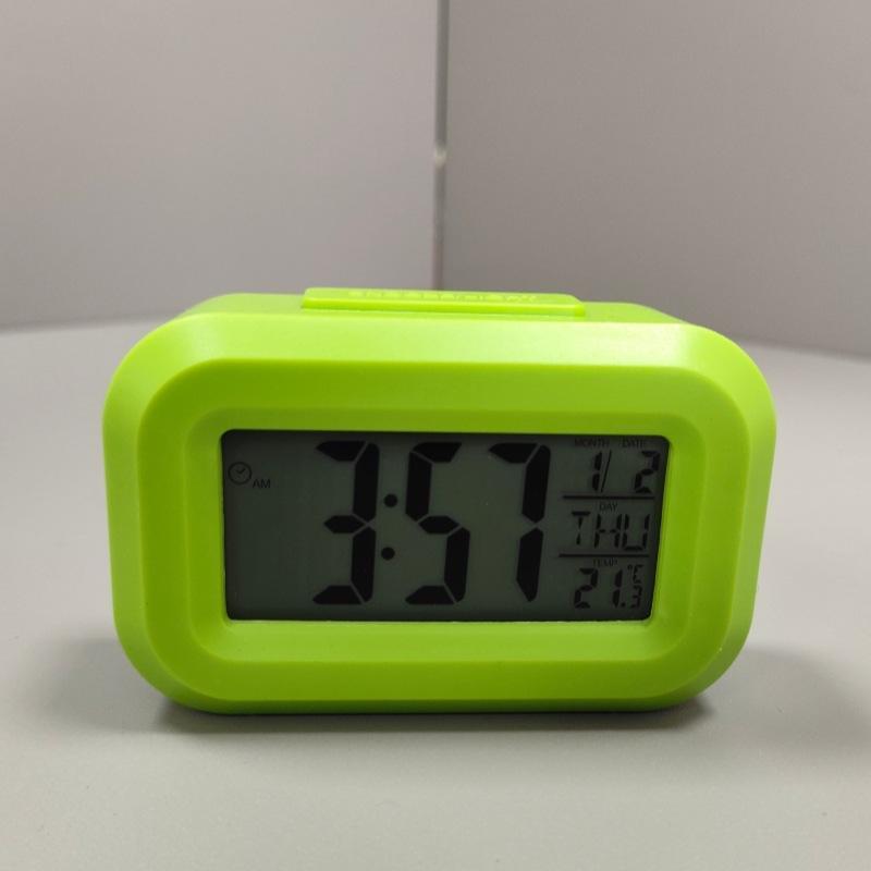 Digital Compact Alarm Clock Temperature Date Display Multiple Colors Easy to Operate for Elderly Student Daily Use