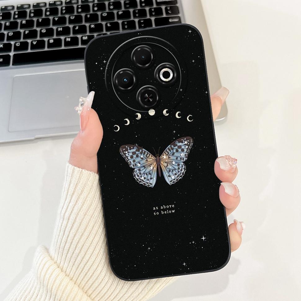 Spark30C Cover For Tecno Spark 30C 2024 Case Cute Cartoon Girl Cover Soft Silicone Phone Case For Spark 30 C Spark30 Full Bumper