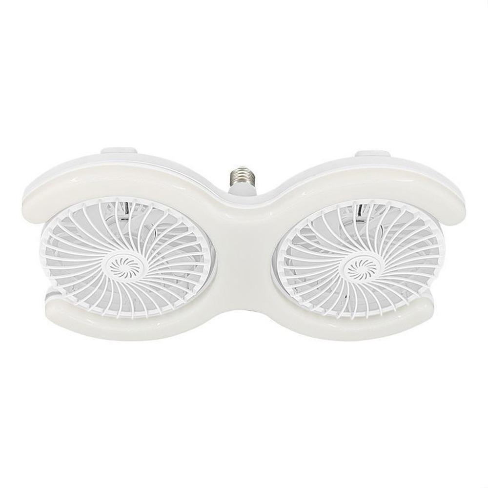 Silent LED Fan Light Adjustable Angle Double Head Fan Light New Ceiling Fan Light  Kitchen White