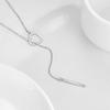 Stainless Steel Gold Color Heart Pendant Necklace For Women Simple Metal Long Pull Adjustable Chain Necklace Jewelry Gift