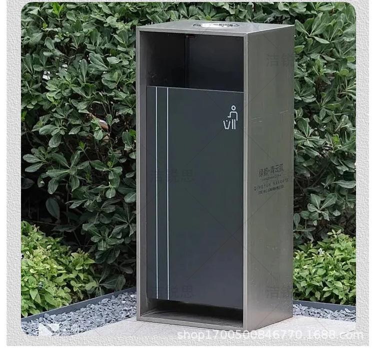 Stainless Steel Outdoor Trash Bin for Hotels, Parks, and Malls