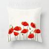 Nordic modern red flower linen pillowcase sofa cushion cover home decoration can be customized for you 40x40 50x50 60x60 45x45