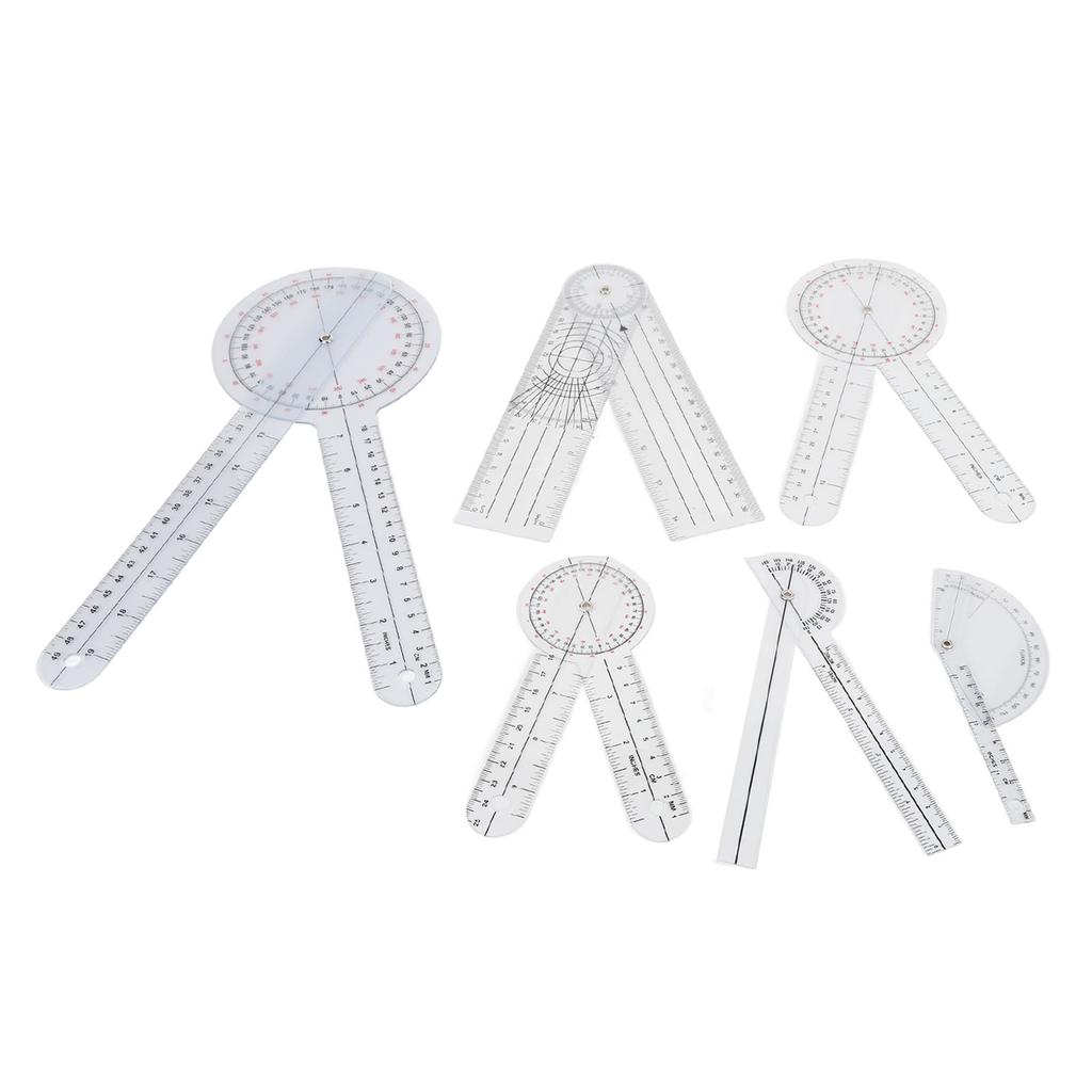 6ks Lékařský spinální goniometr Kloubní úhloměr pravítko Multifunkční kombinace