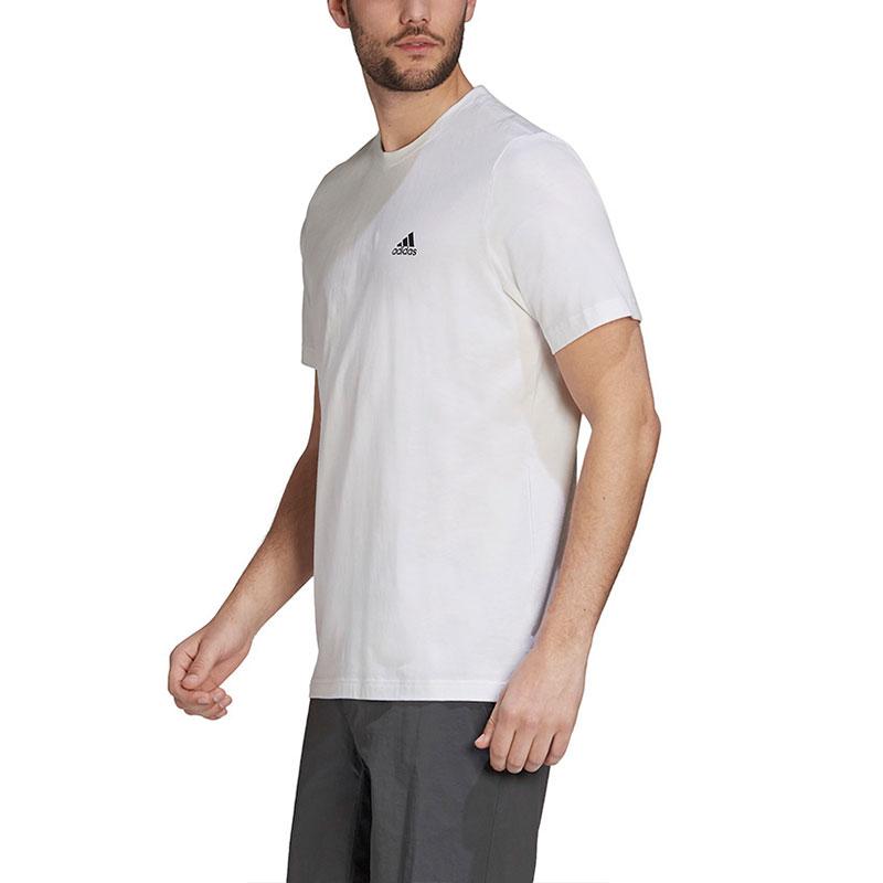 Adidas T Shirts Men's White Crew Neck Moderate Straight Fit GL6102