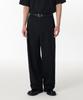 Deep Tuck Overlap Wide Hidden Banding Slacks [Black]