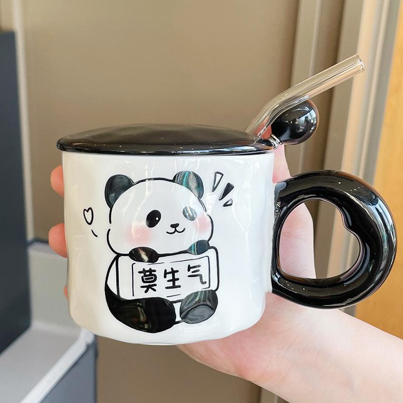 Souvenir Mädchen Niedlicher Panda Keramiktasse Paar Wasserbecher Kreative Praktische Tasse Herren Kaffeetasse Geschenk