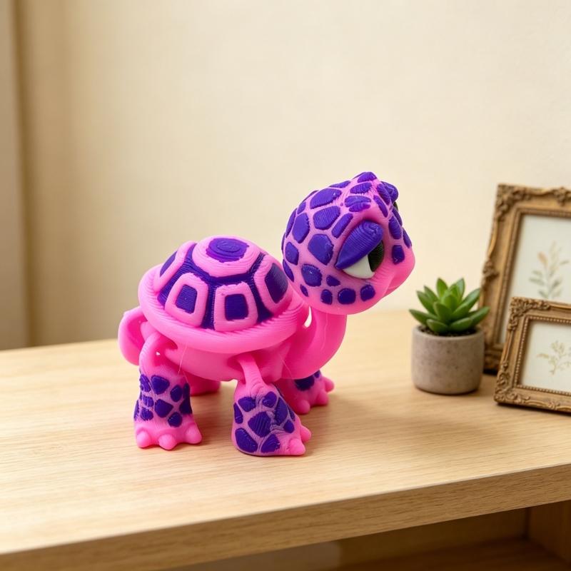 3D Printed Turtles Flexible Joint Articulated Tortoise Fidgety Toy Ornament Realistic Turtles Figurines Collectibles
