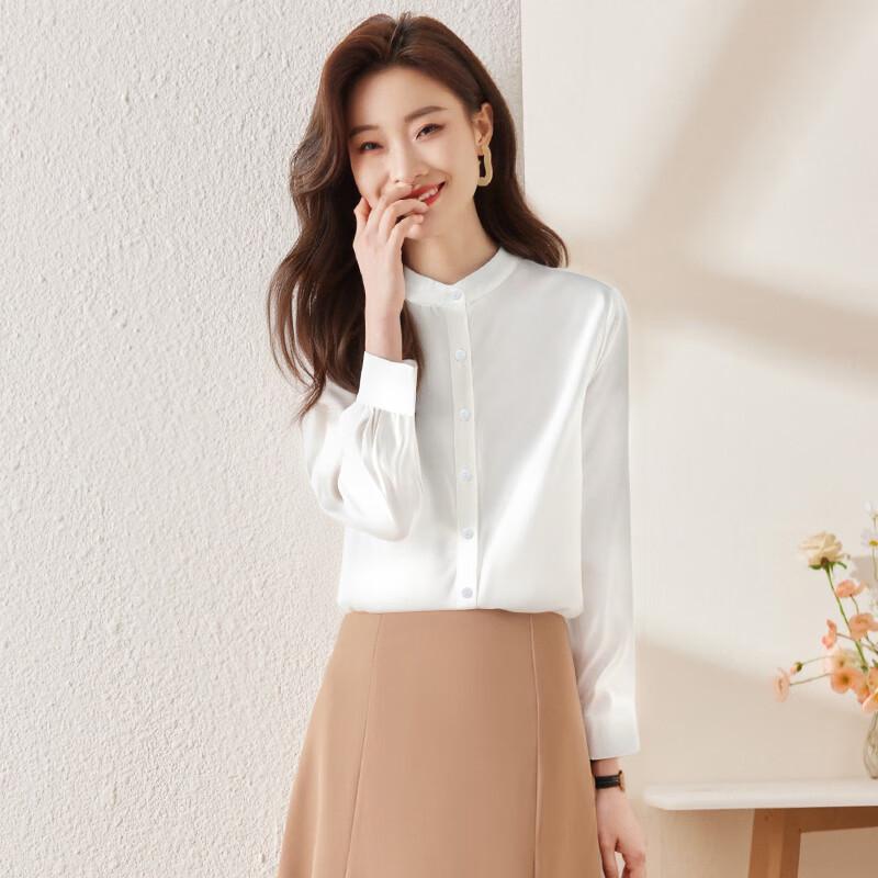 Trueman Women s Stand Collar New Chinese Style Long-Sleeve Shirt US 6.5