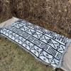 Peel Forest Camping Large Outdoor Ethnic Cotton Tent Black and 90 X 150 Cm Scandinavian-style Blanket, Rug, Style, Blend, Monochrome, Washable, Mat,