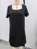 European and American Fashion: Women's Square Neck Short Sleeve Pocket Dress