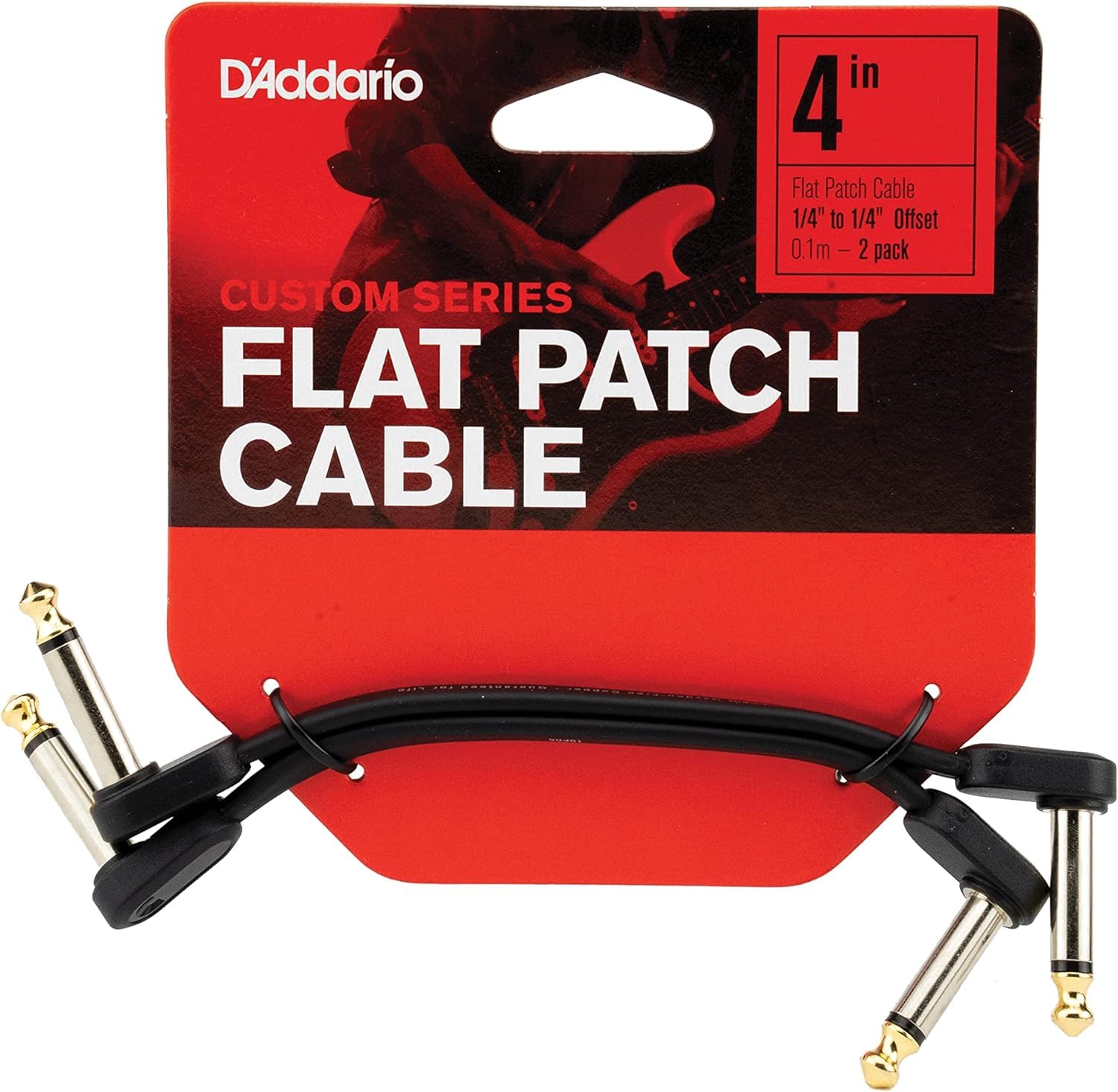 

Patch Cable Flat Patch Cable Set of 2 D Addario (Shielded Cable) PW-FPRR-204OS (10cm L-L Crank) []