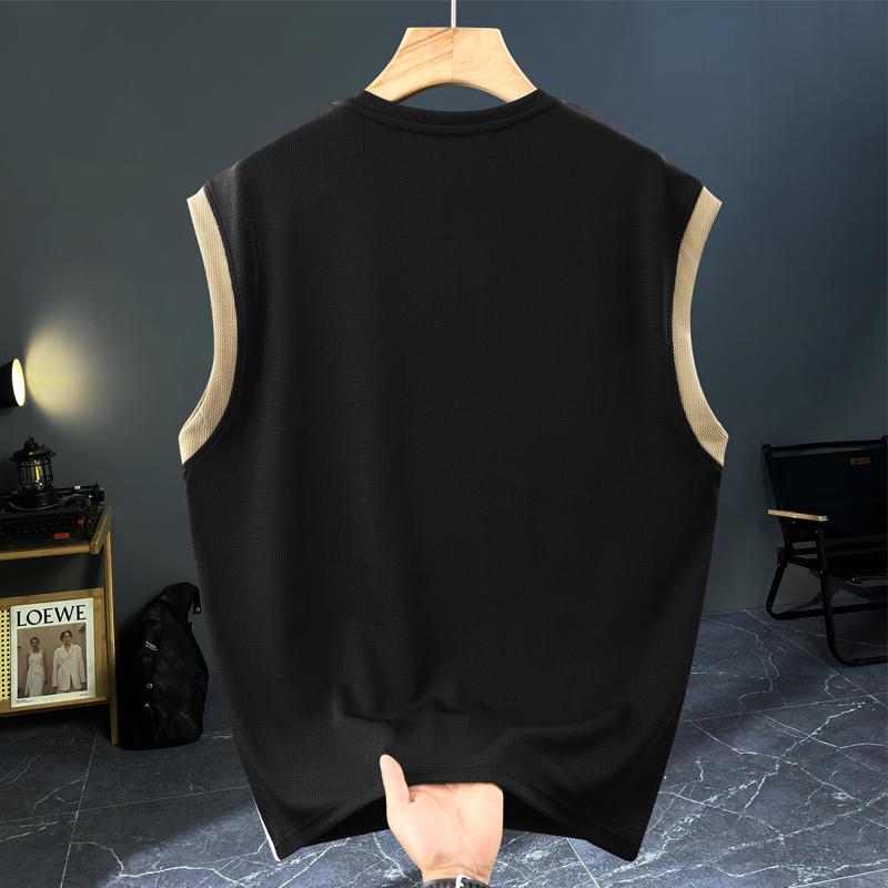 Men's Plus Size Letter Print Sleeveless Tank Top, Casual Breathable Vest (5XL-12XL)