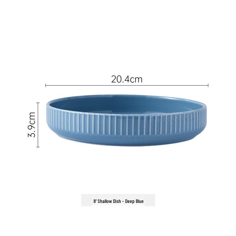 Retro Deep Ceramic Bowl for Soup, Pasta, or Fruit – Ideal for Home Dining Table and Western Cuisine.