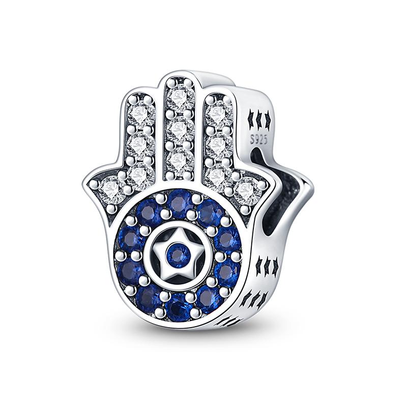 925 Silver Charms Beads Devil's Eye Fatima's Hand Cross Beads Fit Original Bracelet Women DIY Jewelry Gifts