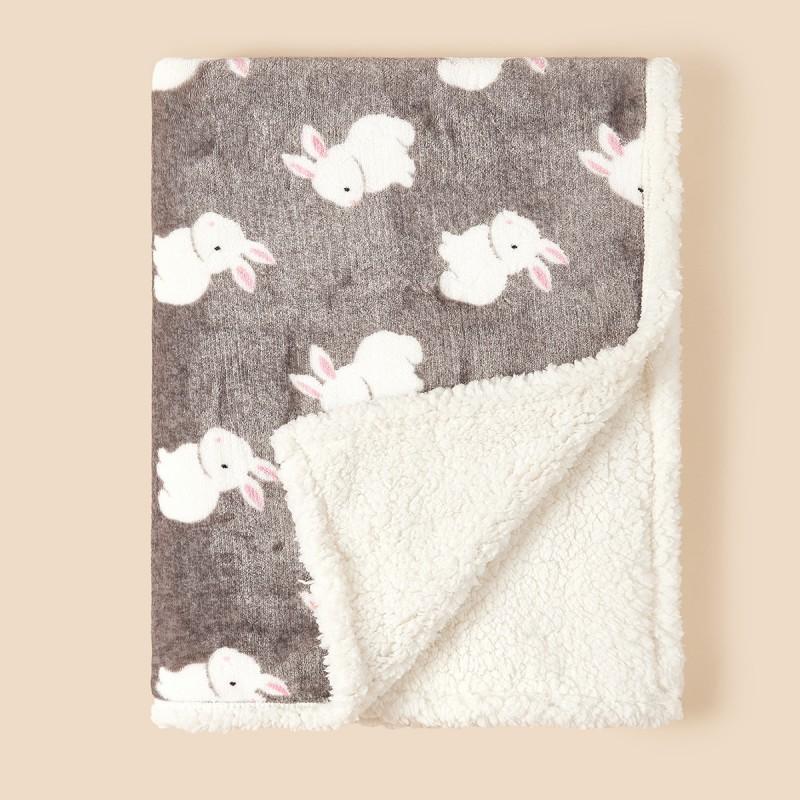 Newborn Winter Double-Layer Fleece Blanket With Folded Edge Baby Swaddle Wrap Stroller Crib Soft Warm Infant Throw