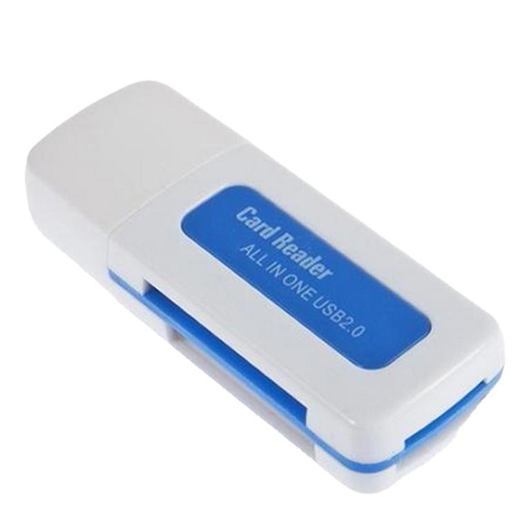 USB 2.0 High-Speed 4-in-1 Rotating Card Reader for TF/SD/MS/SDHC Cards