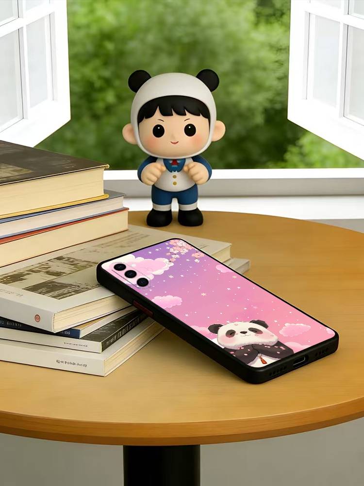 

Cute Cartoon Animal Panda Phone Case For Samsung Galaxy A73,A72,A71,A70,A53,A52,A51,Others Soft Black Cover Samsung a70