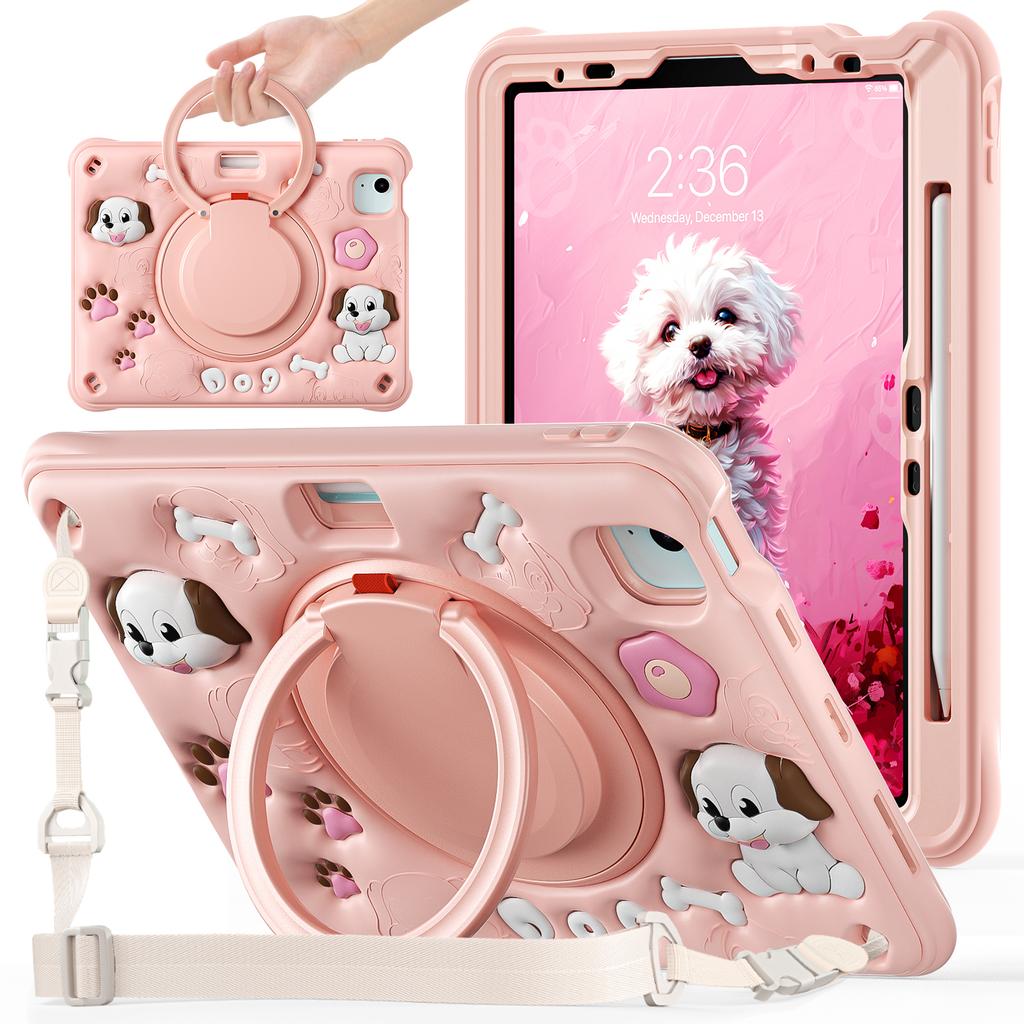 Handle Grip Case Universal for IPad Air 11 2025 M3 2024 M2 Pro11 2018-2022 Air 4 5 10.9" Rotating Stand Armor Cover Kids Cartoon