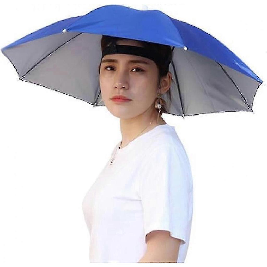 Umbrella Hat Folding Head Umbrella Sun Rain Caps Umbrella for Fishing Camping KHMYV