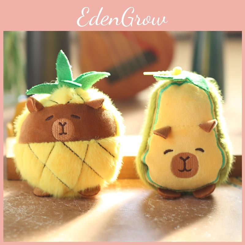 Pineapple Capybara Avocado Plush Doll Cute Pendant For Bag Decoration Gift And