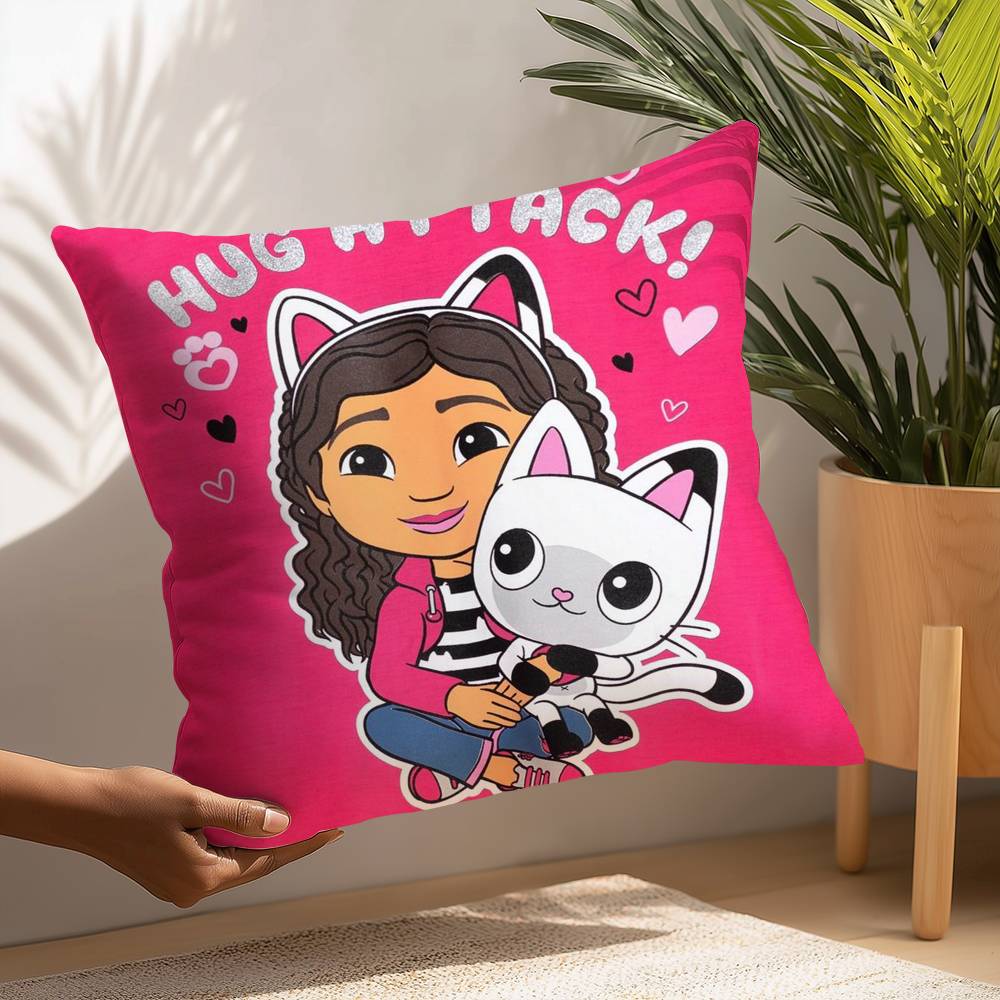Cartoon Gabbys Mercat Cat Pillow Case Plush Fabric Soft  Pillowcase Double Sided Print Cushion Cover Household Gifts