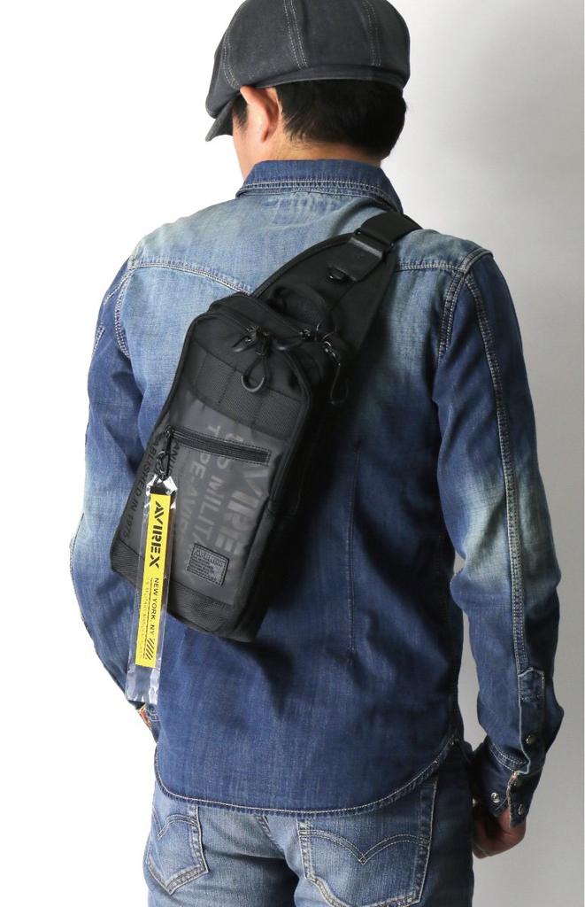 AVIREX Body Shoulder Bag for Men and Size AVX591 One-Shoulder Bag, Women, F, Black,