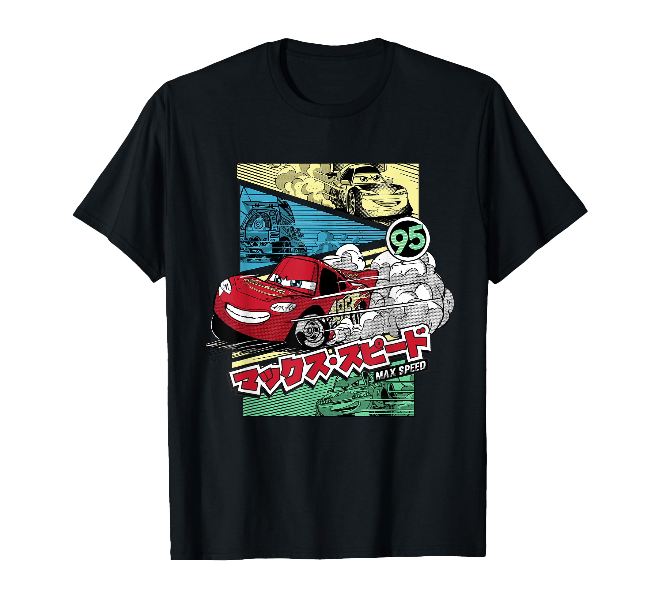 

Футболка PIXAR Cars Lightning McQueen 95 Top Speed в японском стиле чёрный