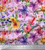 Soimoi Japan Crepe Satin Fabric Flower & Leaves Watercolor Decor Fabric Printed metre 42 Inch