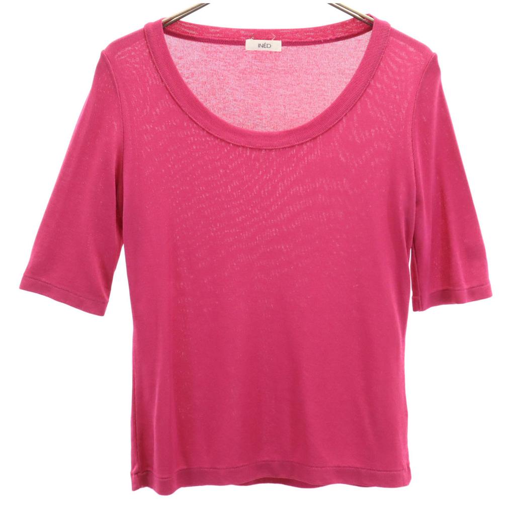 INED Short Sleeve Summer Knit 2 Pink Women Used