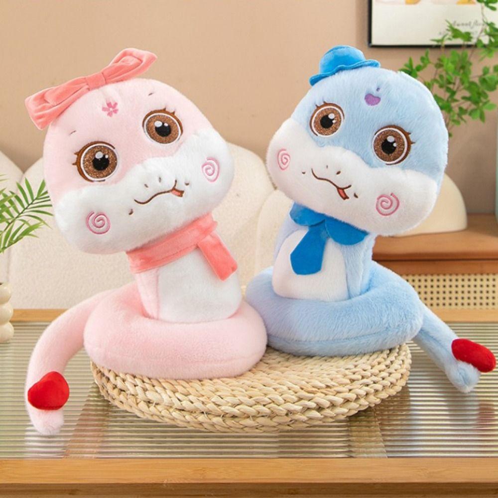Big Eyes Snake Year Plush Toy Hat Lucky Snake Doll Keychain  New Year Gifts