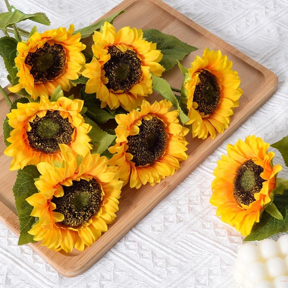 Sunflower Artificial Flower Bouquet Silk Fake Flowers for Indoor Decor in Living Room Office Bedroom Floor - standing Stylish