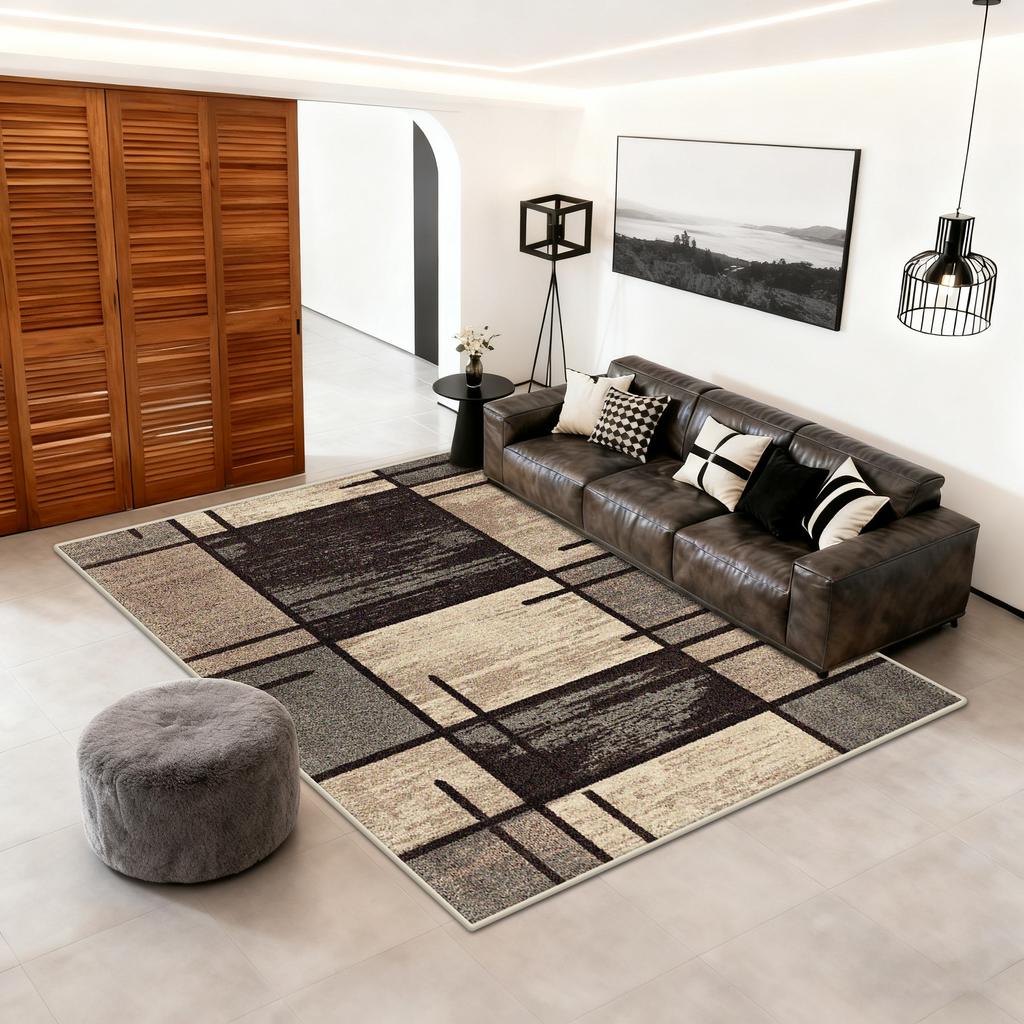 Nordic Style Large Area Rug Geometric Carpet Non-Slip Washable Rug for Living Room Bedroom Cloakroom Home Decor Floor Mat Soft