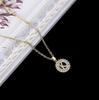 Xiyin TK Small Copper Zircon Round Pendant Necklace with English Letters