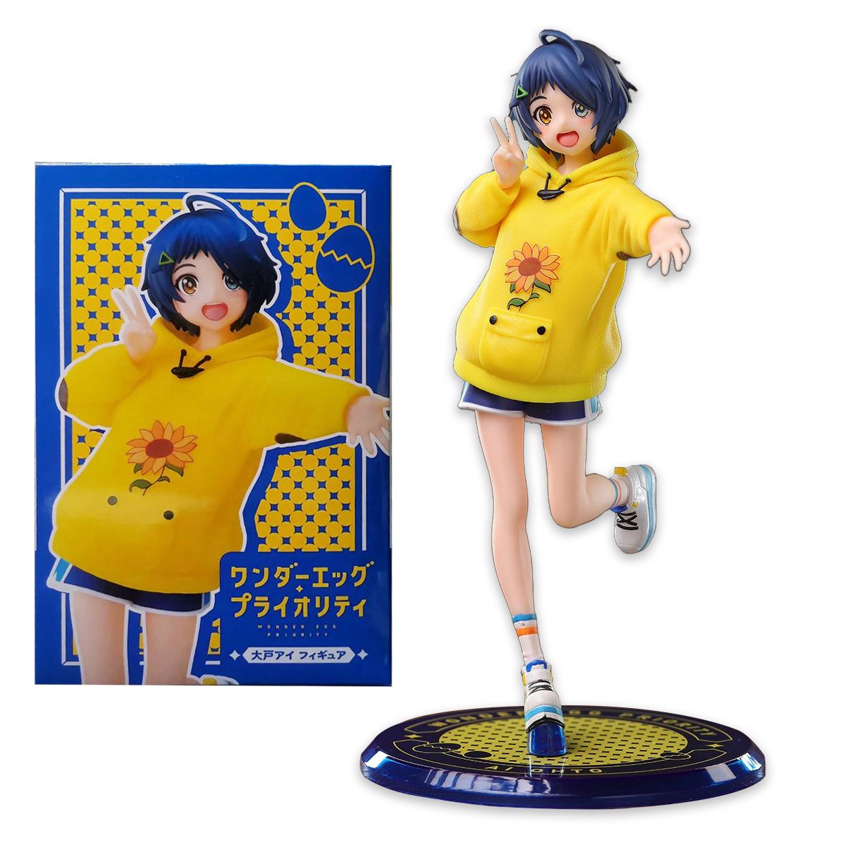 

Figure Anime WONDER EGG PRIORITY Ohto Ai Figure Action Figuine PVC Yellow Hoodie Model Toy Doll 20CM Standing Static Decoration No box