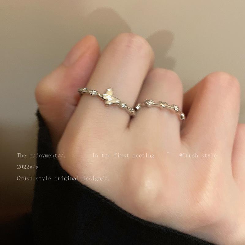 Vintage Niche Design High-end Open Ring for Women, Trendy Minimalist Style, Elegant and Simple Tail Ring