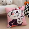Retro Cartoon American Game CCuphead Cushion Cover Throw Pillow Cover Hidden Button Durable Polyester Chair Cushion