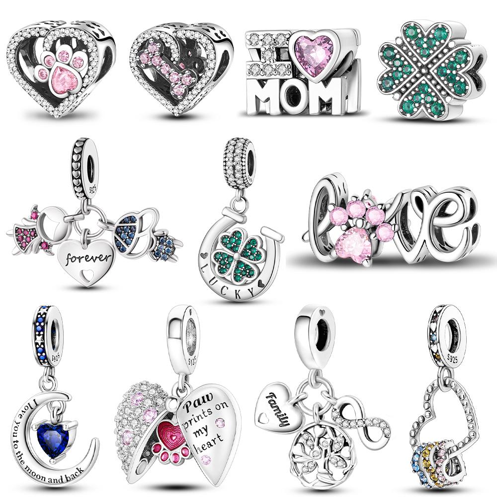 Arbre de Vie Mignon Griffe Cœur Charme Famille Authentique Cuivre Perle Charme Charms Pendentif Compatible Avec Bracelets Bijoux à Faire Soi-même Femmes Cadeau Fin