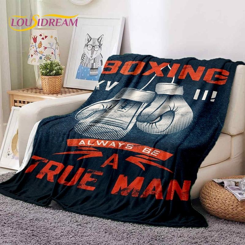 Boxing Gloves Boxer Fight Cartoon Soft Flannel Blankets,Throw Blanket Comfortable Blanket for Picnic Beds Sofa Home Bedroom Gift