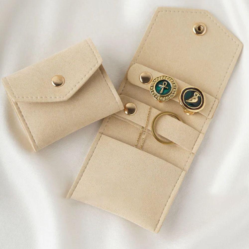 Jewelry Display Necklace Ring Bag Solid Color Earring Organizer Velvet Jewelry Display Bag  Travel