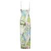 Dress Women's Summer New European and American Style Mesh Printing Sleeveless Sexy Slim Dress
