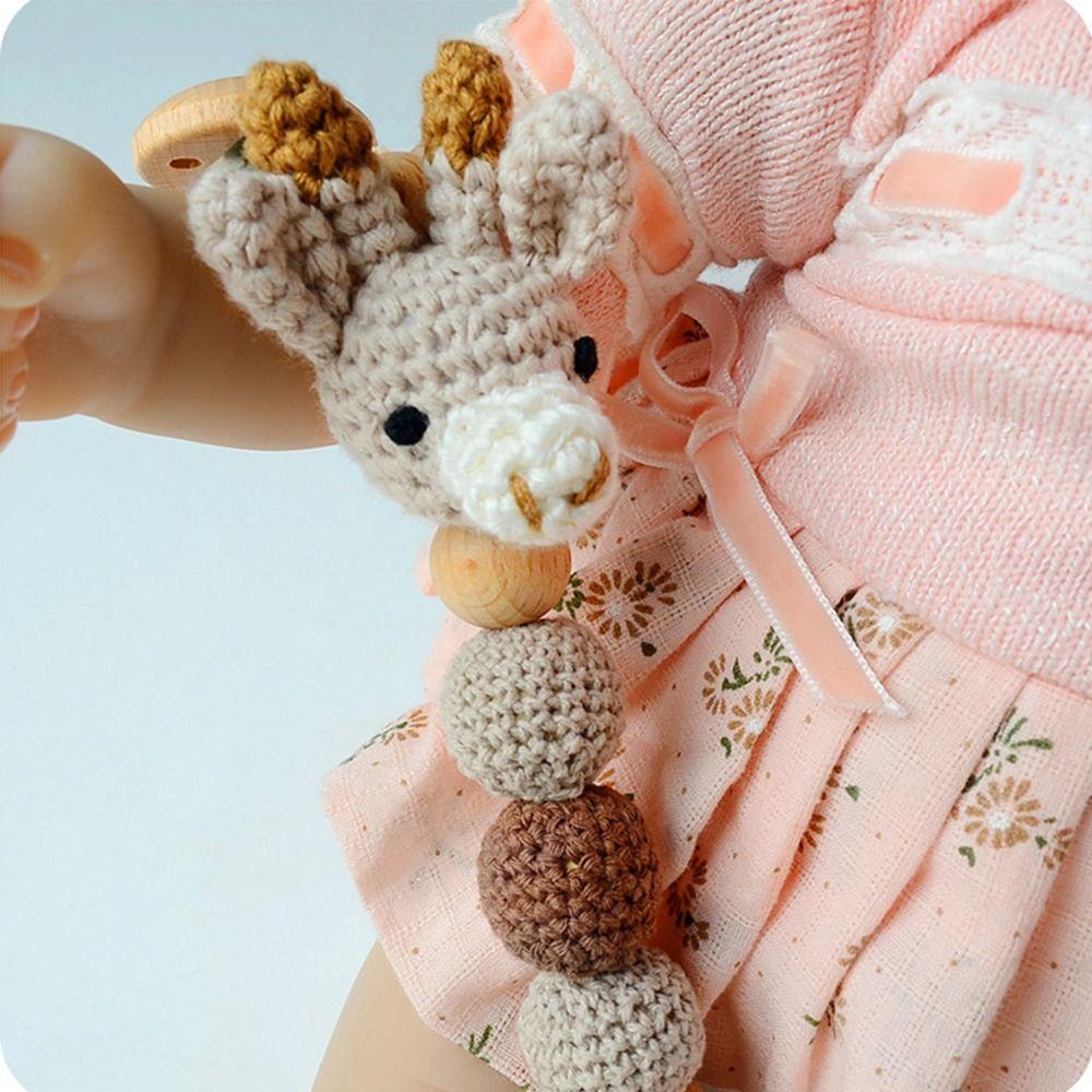 Crochet Animal Pacifier Clips Baby Teether Toys Straps Baby Pacifier Chain Pacifier Holder Clips