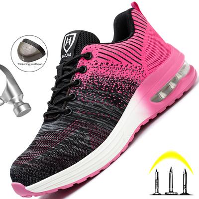 Lightweight Safety Shoes Women Men Work Sneakers Steel Toe Shoes Air Cushion Indestructible Safety Boots Anti-smash Work Shoes