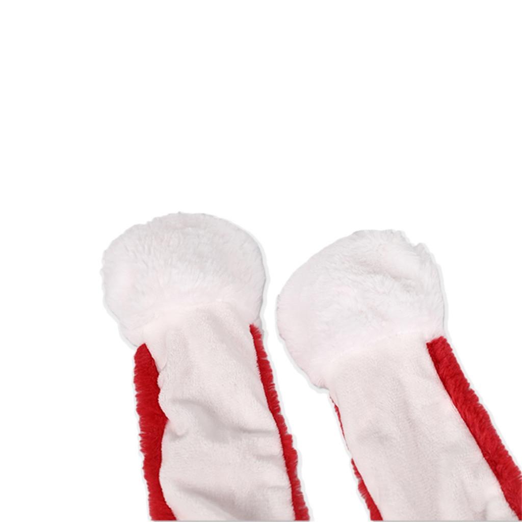 Santa Hat Ear Funny Plush Luminous Hat Cap for Women Girls Cosplay Christmas